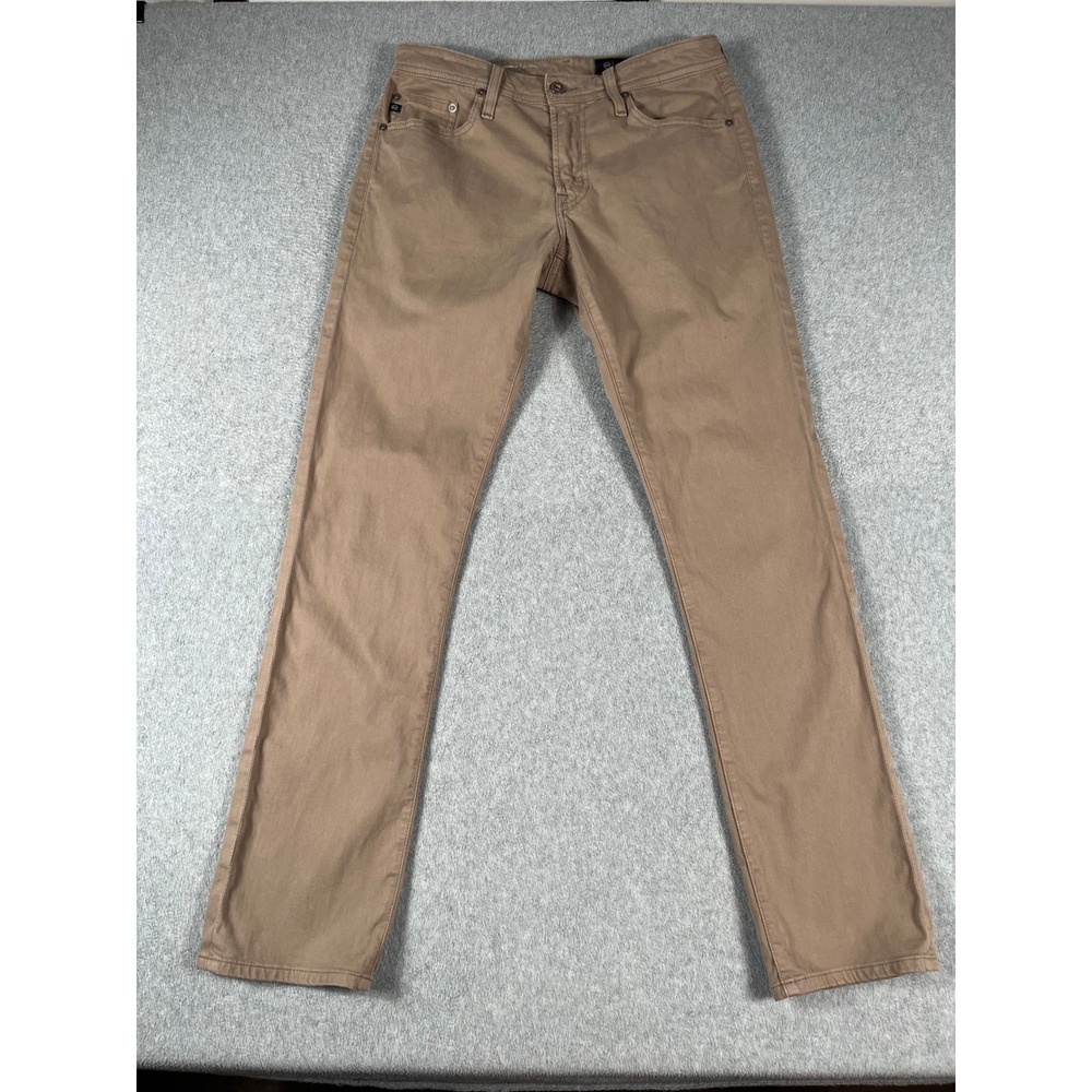AG Adriano Goldschmied Everett Slim Straight Tan Brown Pants 30x32 1794SUDSTOB
